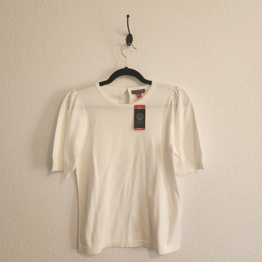 Vince Camuto Women's Size XS White‎ Short Sleeve Sweater NWT